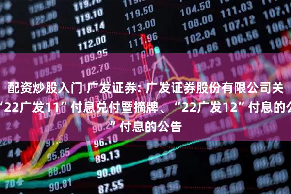配资炒股入门 广发证券: 广发证券股份有限公司关于“22广发11”付息兑付暨摘牌、“22广发12”付息的公告